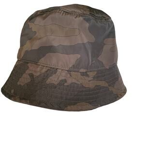 Zara Olive Green Camo Poly Bucket Hat NWOT Medium